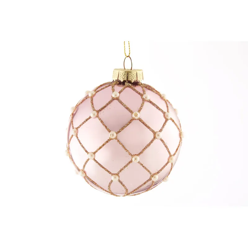 Pink stakleni viseći ukras