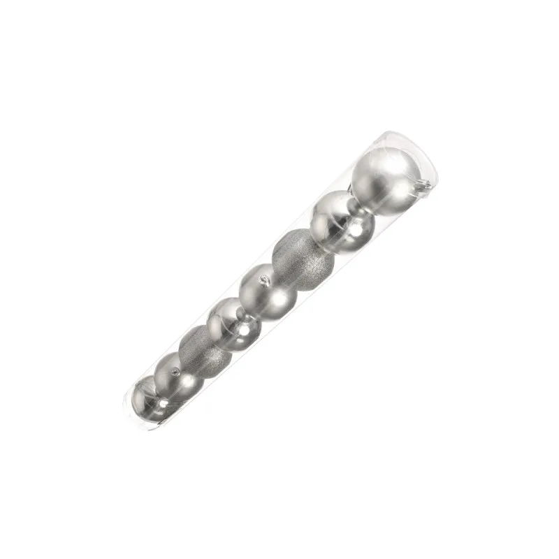 Srebrne plastične dekorativne kuglice, 6.5 cm, set 8/1