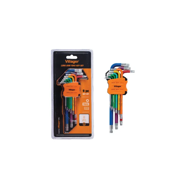 Torx set dugih ključeva 9 kom u boji