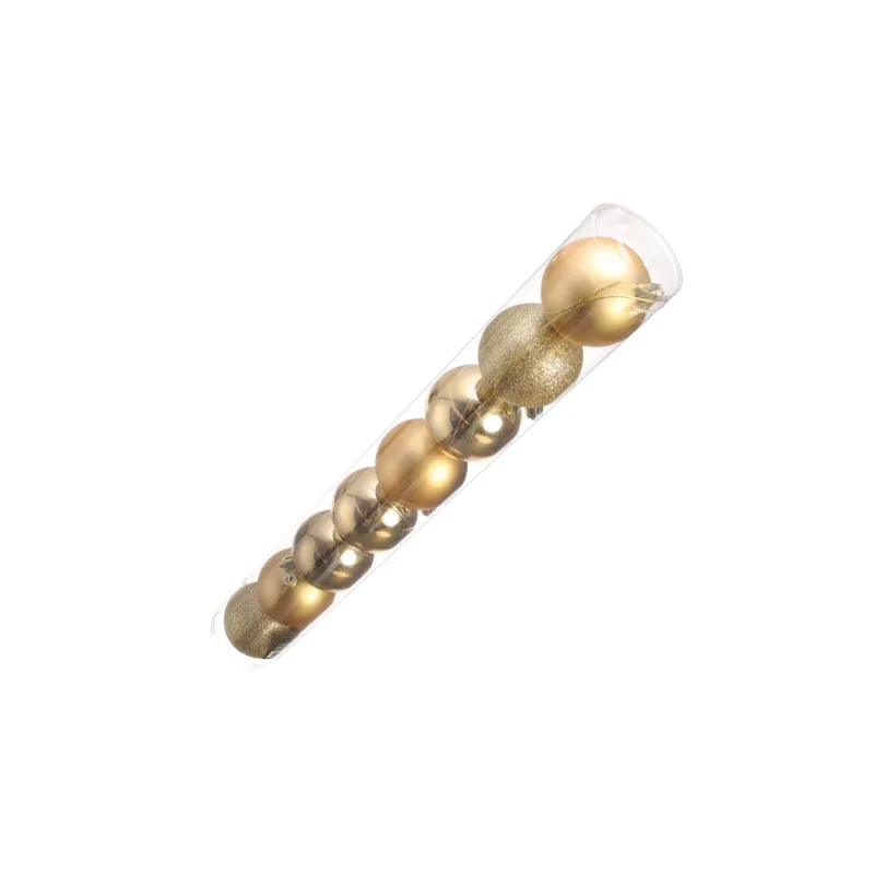 Zlatne plastične dekorativne kuglice, 6.5 cm, set 8/1