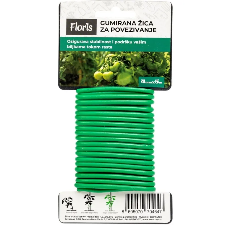 Gumirana žica - vezivo PVC 4mm - 5m FLORIS