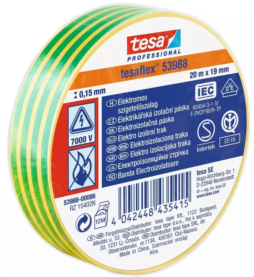 Izolir traka 20m - 19mm šarena TESA