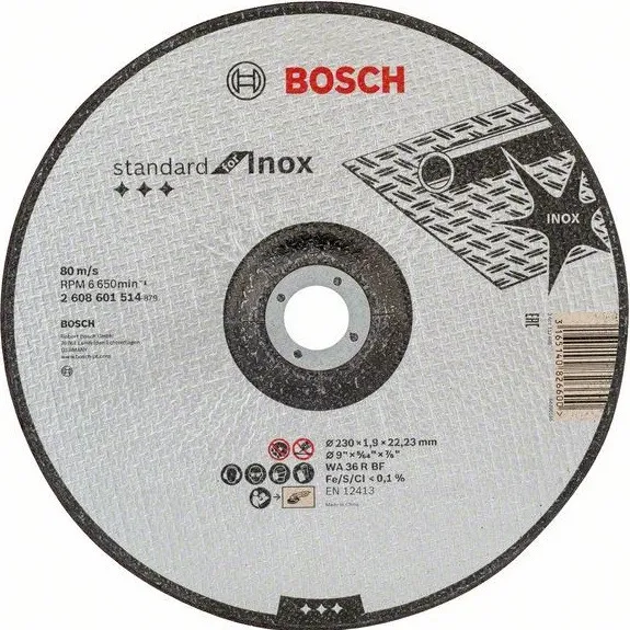 Rezna ploča za inox ispupčena Standard WA 36 R BF 230x1.9mm BOSCH