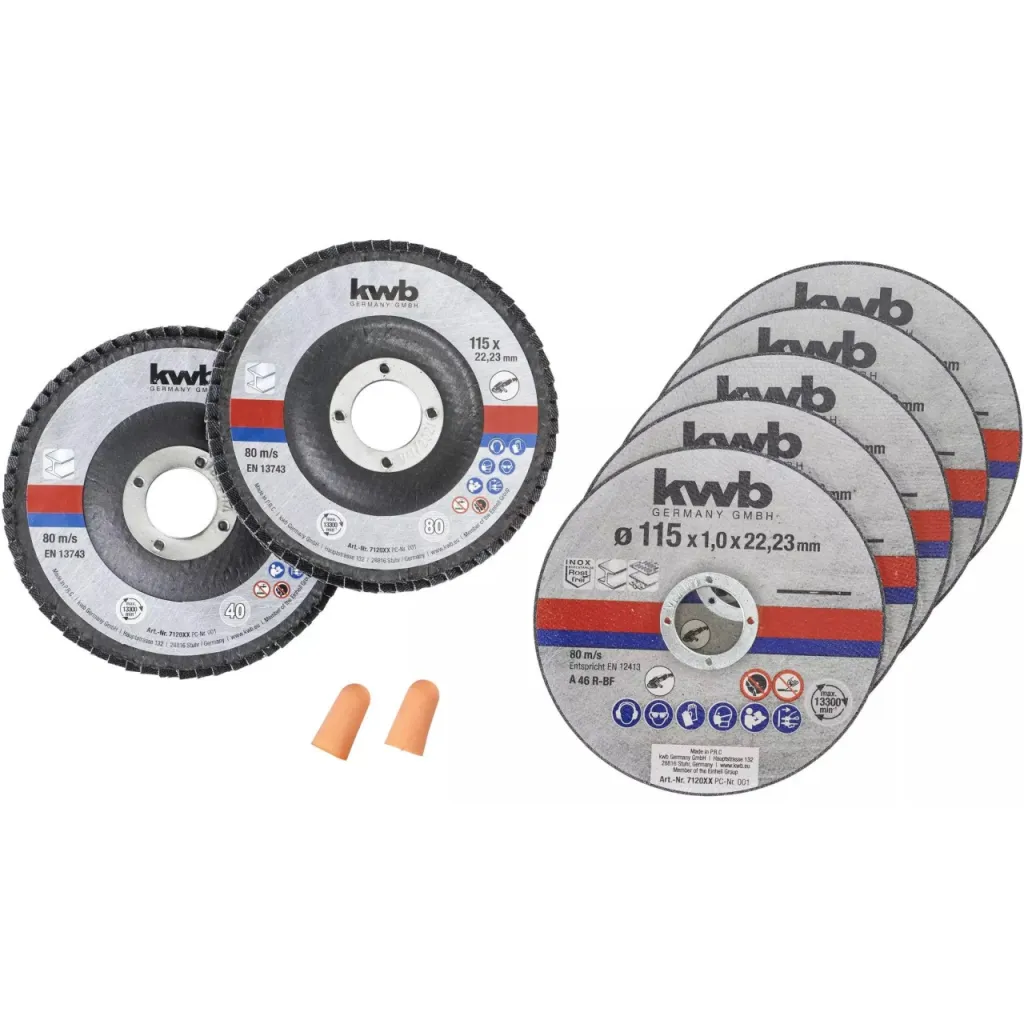 Rezna ploča za metal i lamelni brusni disk 115mm - 7kom. EINHELL