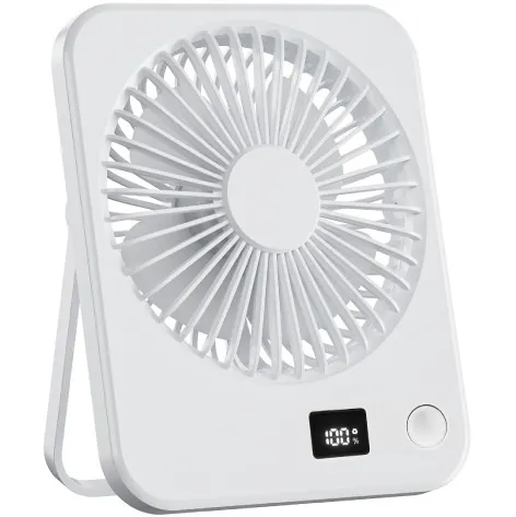 Stoni USB mini ventilator sa displejem - beli PROSTO