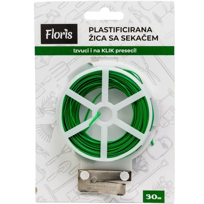 Traka za vezivanje sa nožićem - vezivo PVC 30m FLORIS