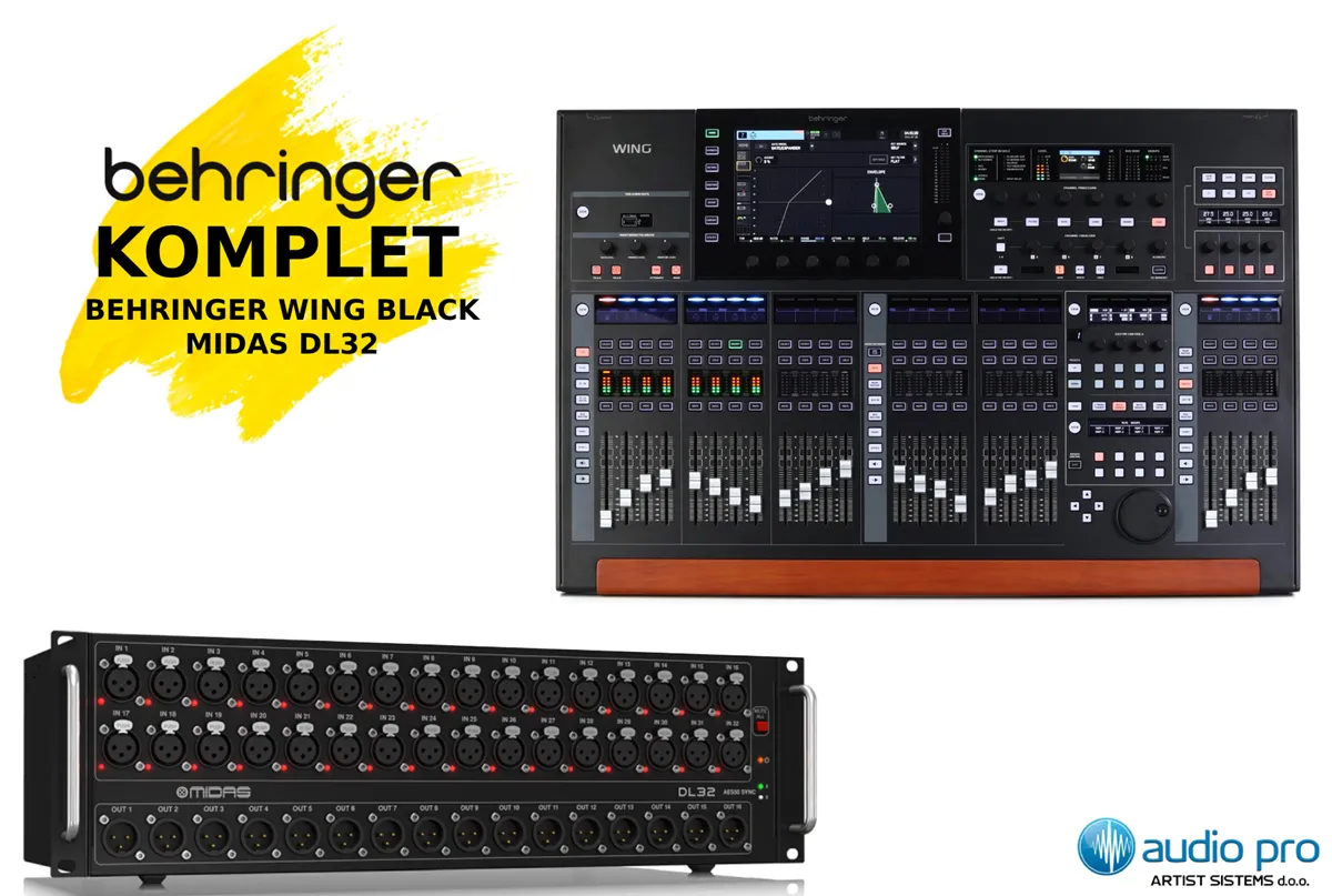 BEHRINGER  WING BLACK + MIDAS DL23 KOMPLET
