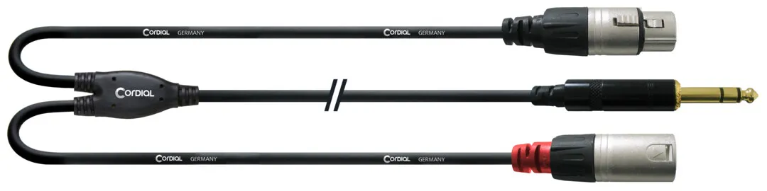 Cordial CFY 3 VFM Y-Audio Cable XLR m/f 3m Rean