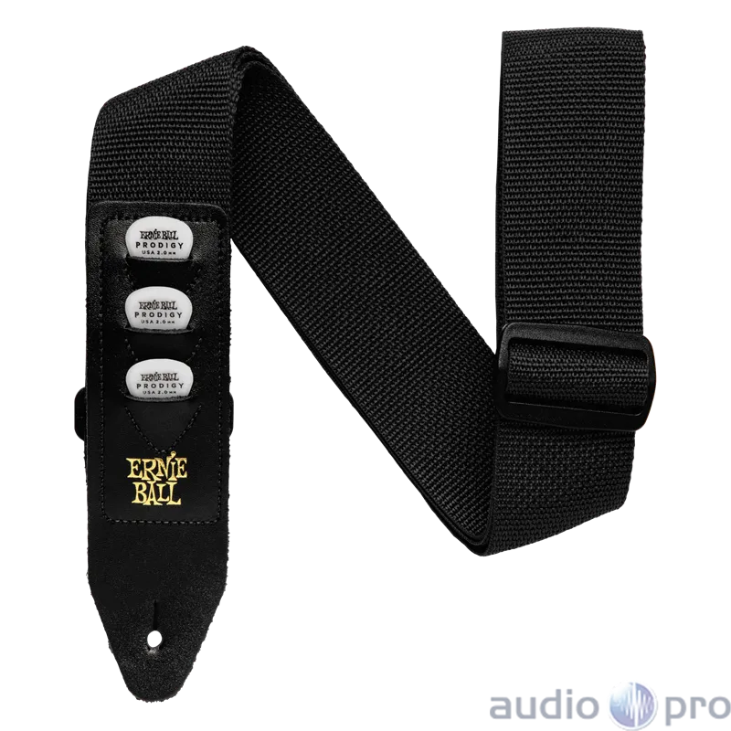 Ernie Ball 4039 Black Pickholder Strap - Kaiš za...