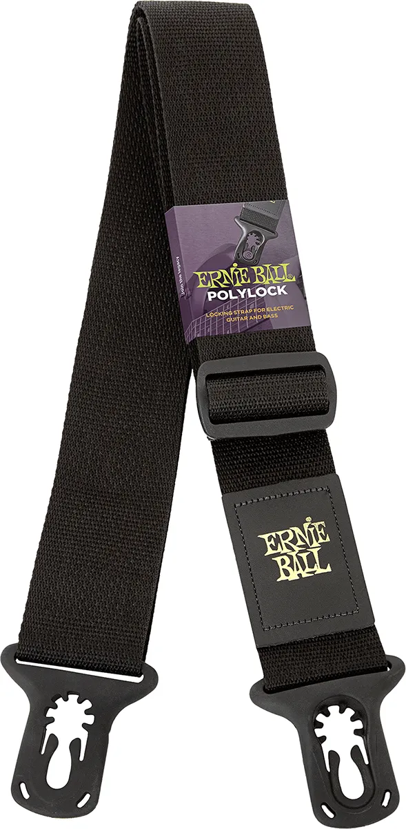 Ernie Ball 4056 Black Polylock Guitar Strap kaiš...
