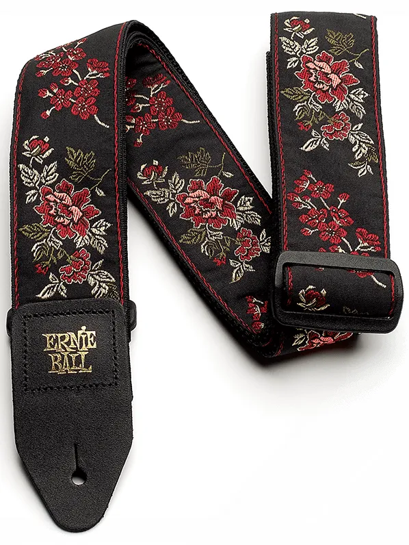Ernie Ball  4142 Red Rose  Jacquard - Kaiš za gi...