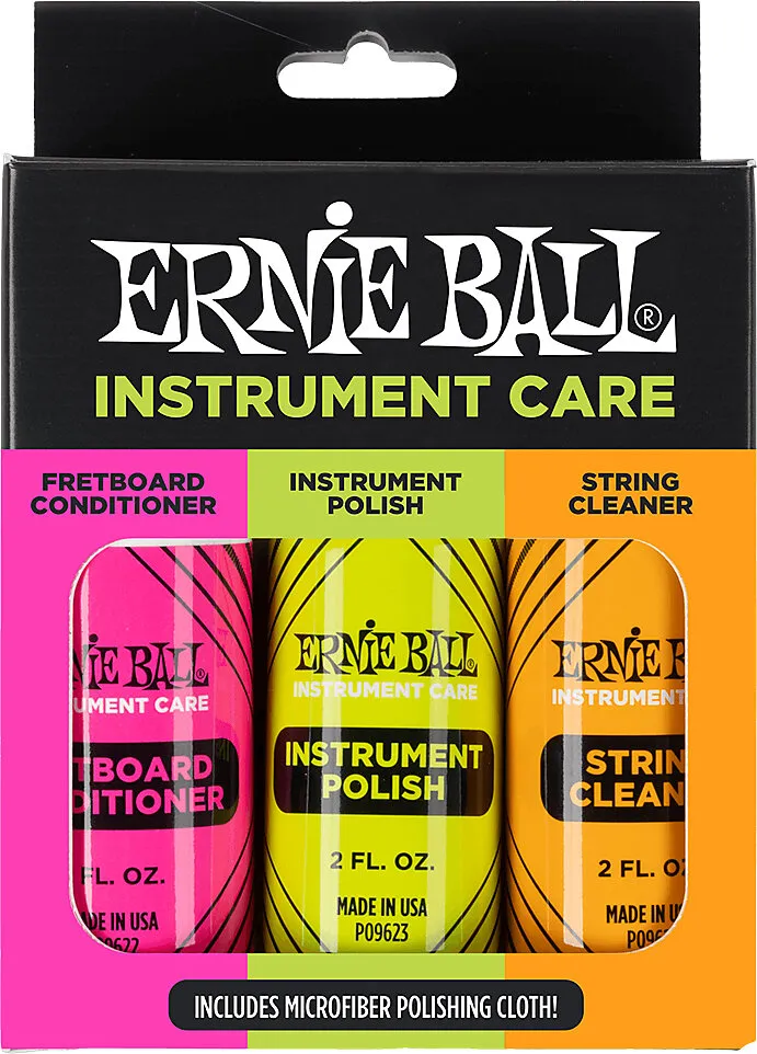 Ernie Ball Instrument Care 3-pack w/Microfiber Polish Cloth komplet za čišćenje