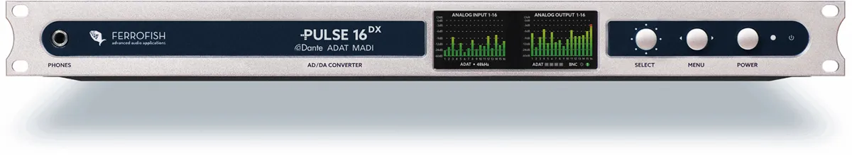 Ferrofish Pulse16 DX Dante Singlemode +24dBu AD/DA konverter