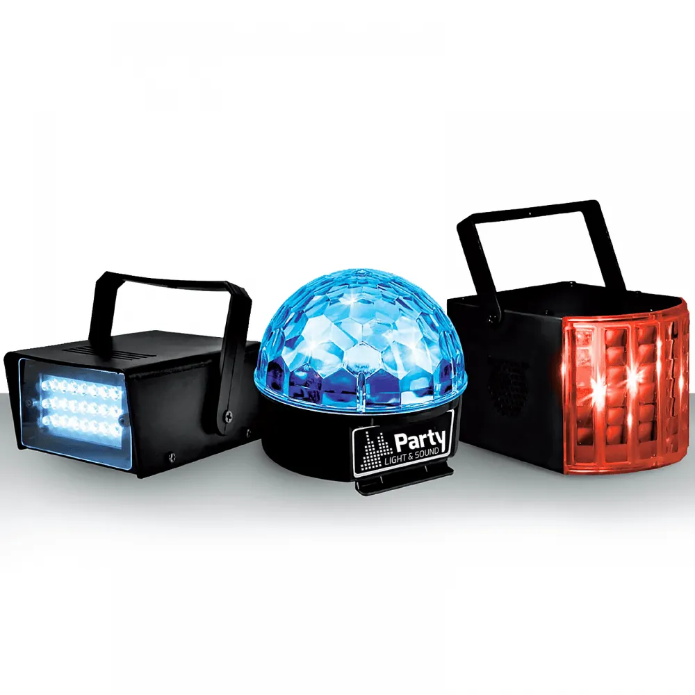 IBIZA Pack of 3 Mini Party Light Disco Set Astro...