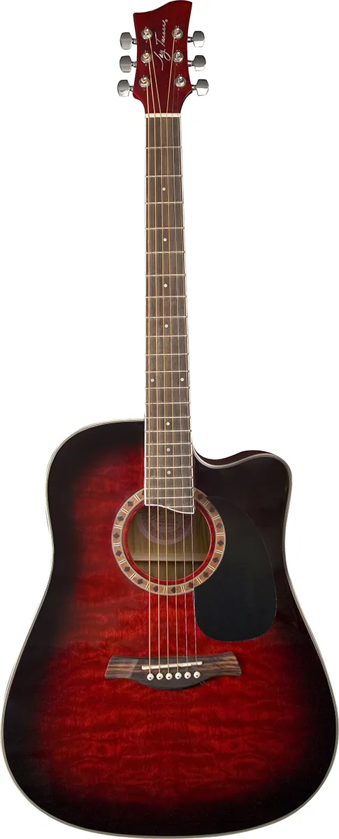 Jay Turser JTA-454QCET Red Sunburst elektro-akus...