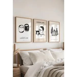 Ç-300596 - 5070 Višenamenski Set Dekorativnih Slika (3 Komada)