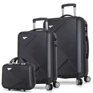 1482 Black Suitcase Set (3 Pieces)