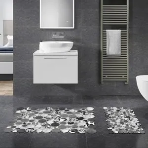 21013015Gr Grey Bathmat Set (2 Pieces)