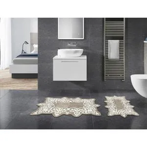 21014315Kr Cream Bathmat Set (2 Pieces)
