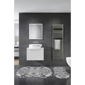 21014915Gr Grey Bathmat Set (2 Pieces)