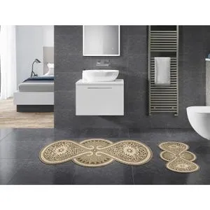 21015515Kr Cream Bathmat Set (2 Pieces)