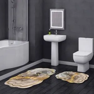 21018415Bj White
Mink
Gold Bathmat Set (2 Pieces)