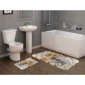 21018515Al Cream Bathmat Set (2 Pieces)