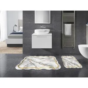 21018915Gr Grey Bathmat Set (2 Pieces)