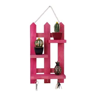213-P Pink Wooden Key Holder