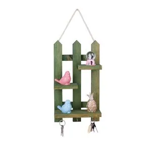 213-Y Green Wooden Key Holder