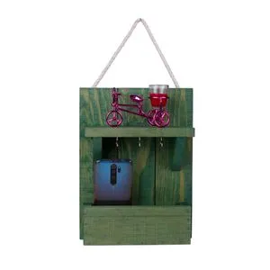 214-Y Green Wooden Key Holder