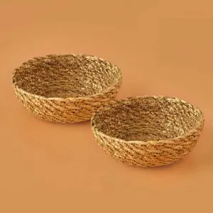 241445 Beige Basket Set (2 Pieces)