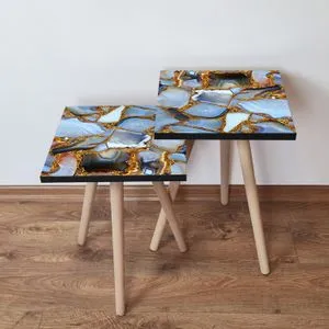 2Shp100 - Multicolor Multicolor Nesting Table (2 Pieces)