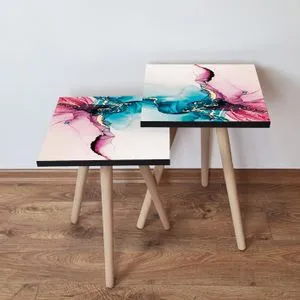2Shp102 - Multicolor Multicolor Nesting Table (2 Pieces)