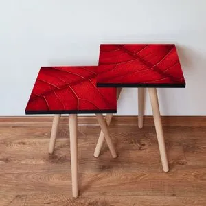 2Shp104 - Red Red Nesting Table (2 Pieces)