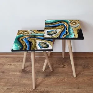 2Shp110 - Multicolor Multicolor Nesting Table (2 Pieces)
