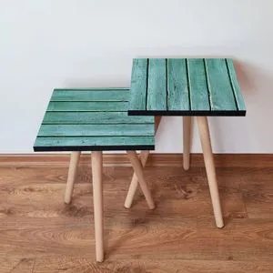 2Shp116 - Blue Blue Nesting Table (2 Pieces)