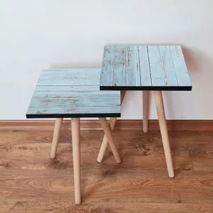 2Shp119 - Blue Blue Nesting Table (2 Pieces)