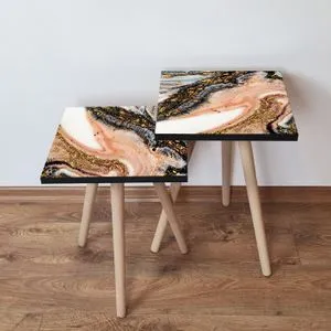 2Shp147 - Multicolor Multicolor Nesting Table (2 Pieces)