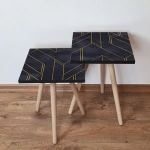 2Shp156 - Navy Blue Navy Blue
Gold Nesting Table (2 Pieces)