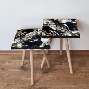 2Shp159 - Black Black
Gold
White Nesting Table (2 Pieces)