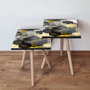 2Shp162 - Black Black
Gold
Beige
Grey Nesting Table (2 Pieces)