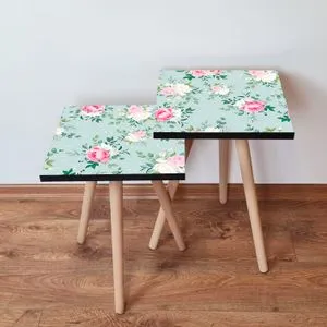 2Shp167 - Zeleni, Rozi i Beli Nesting Sto (2 komada)