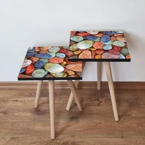 2Shp17 - Multicolor Multicolor Nesting Table (2 Pieces)