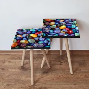 2Shp18 - Multicolor Multicolor Nesting Table (2 Pieces)