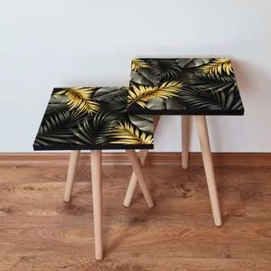 2Shp194 - Black Black
Gold
Grey Nesting Table (2 Pieces)