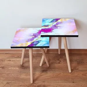 2Shp195 - Multicolor Multicolor Nesting Table (2 Pieces)