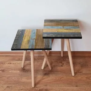 2Shp2 - Brown Brown
Grey
Camel
Blue Nesting Table (2 Pieces)