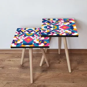 2Shp215 - Multicolor Multicolor Nesting Table (2 Pieces)