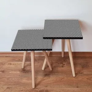 2Shp227 - White White
Black Nesting Table (2 Pieces)